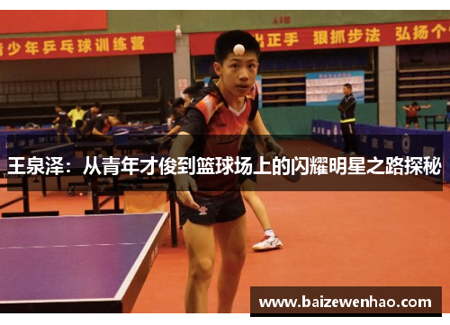 王泉泽：从青年才俊到篮球场上的闪耀明星之路探秘